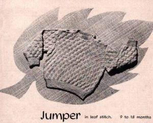 Paragon Baby Book No 4 - jumper in leaf stitch