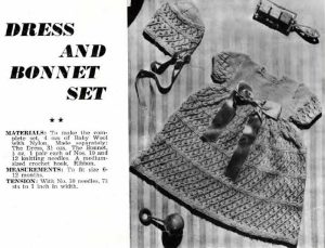 Paragon Baby Book No 6 - dress and bonnet set
