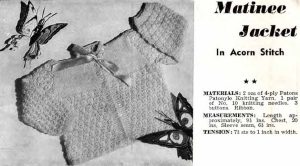 Paragon Baby Book No 6 - matinee jacket in acorn stitch