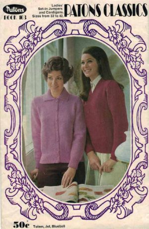 Patons 103 - Ladies set-in jumpers and cardigans - back cover