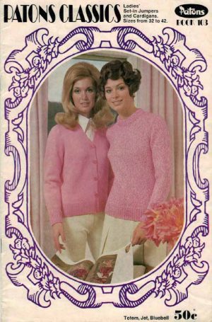 Patons 103 - Ladies set-in jumpers and cardigans - front cover