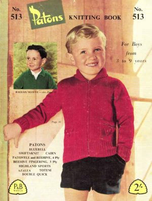 Patons 513 - For boys 3 to 9 years - product image - front cover