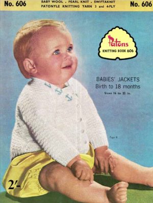 Patons 606 - Babies Jackets birth to 18 months - back cover