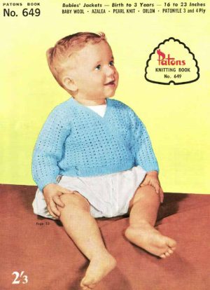 Patons 649 - Babies Jackets birth to 3 - back cover
