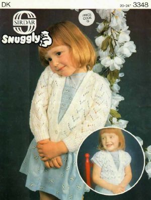 Sirdar 3348 - girls cardigan and waistcoat - product image - front cover