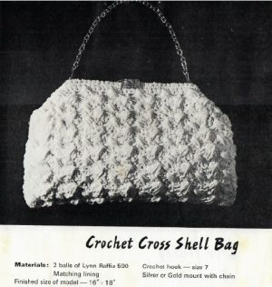 Lynn Raffia Patterns - crochet cross shell bag