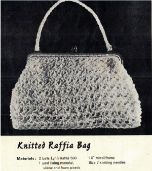 Lynn Raffia Patterns - knitted raffia bag