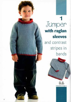 Panda 204 - 11 handknits for kids - 1 Jumper with raglan sleeves