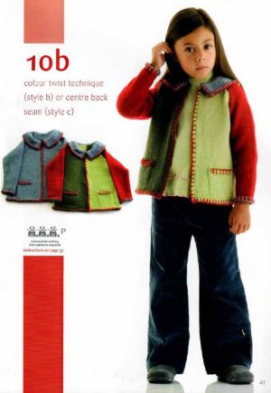 Panda 204 - 11 handknits for kids - 10b Cardigan with collar and front zipper