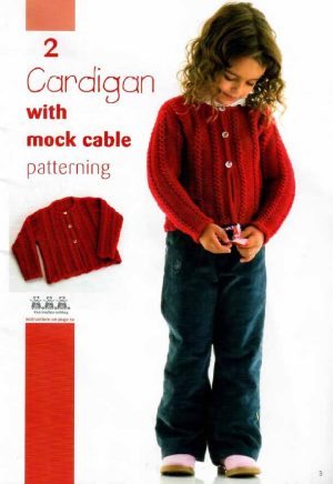 Panda 204 - 11 handknits for kids - 2 Cardigan with mock cable