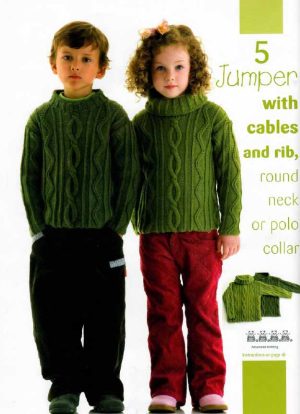 Panda 204 - 11 handknits for kids - 5 Jumper with cables and rib