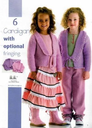 Panda 204 - 11 handknits for kids - 6 Cardigan with optional fringing