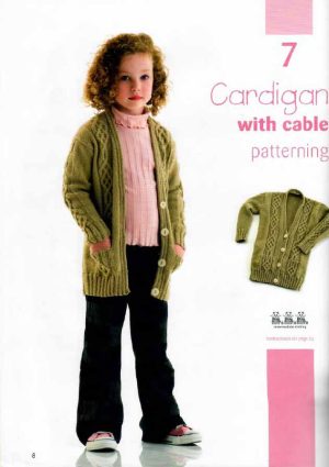 Panda 204 - 11 handknits for kids - 7 Cardigan with cable