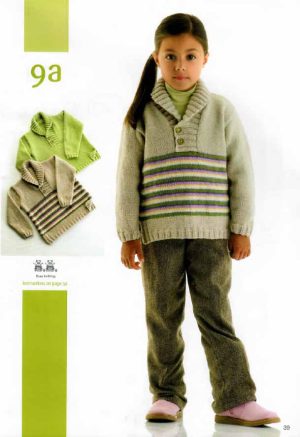 Panda 204 - 11 handknits for kids - 9a Jumper with shawl collar