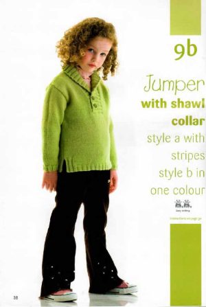 Panda 204 - 11 handknits for kids - 9b Jumper with shawl collar
