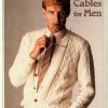 Patons 781 - Ribs n Cables for Men - Back Cover - 15 Cardigan with high or medium buttoning