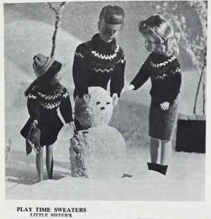 Knit a wardrobe of Sweaters for your favorite doll - play time sweaters