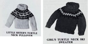 Knit a wardrobe of Sweaters for your favorite doll - turtle neck pullover