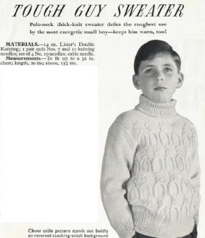 Woman - knitting for the family - tough guy sweater