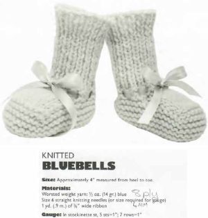 American school of needlework 1049 - booties - bluebells