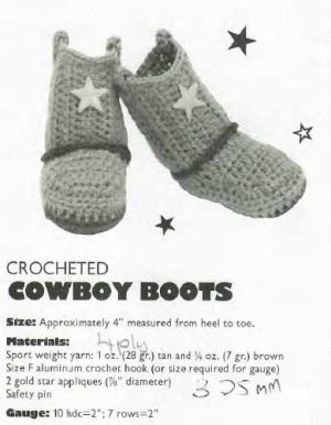 American school of needlework 1049 - booties - cowboy boots