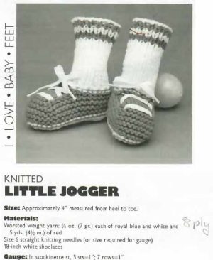 American school of needlework 1049 - booties - little jogger
