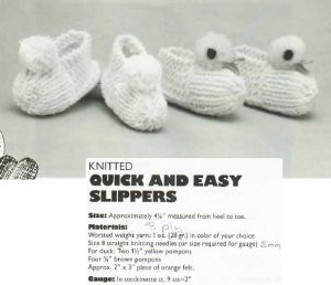 American school of needlework 1049 - booties - quick and easy slippers