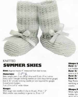 American school of needlework 1049 - booties - summer skies