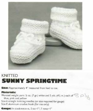 American school of needlework 1049 - booties - sunny springtime