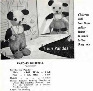 Patons C12 - Gifts to make - twin pandas