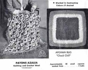 Patons C18 - Gifts to knit - afghan rug - check chill