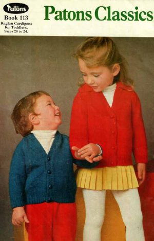 Patons 113 - Raglan Cardigans for Toddlers - back cover