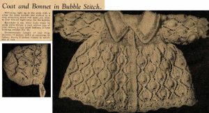 Australian Home Journal Baby Book No 5 - coat in bubble stitch