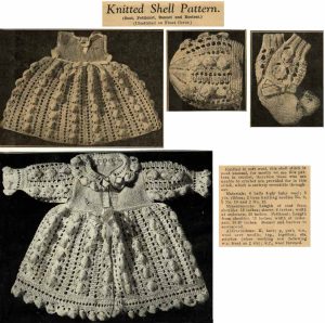 Australian Home Journal Baby Book No 5 - knitted shell pattern