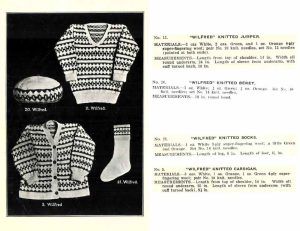 Smiths Ideal Book of Toddlers Woollies - wilfred hat sweater jacket and socks