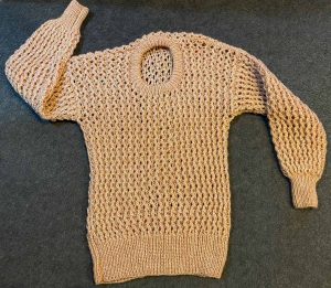 Thorobred - Orange round neck lacy Jumper