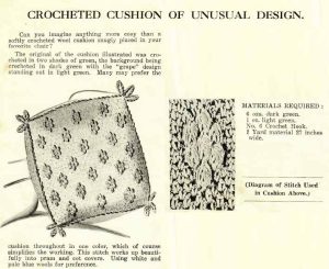 Cushions and Cosies 6 - gallery image - Crocheted cushion of unusual design