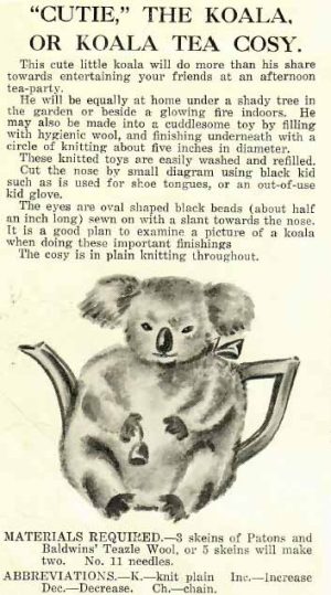 Cushions and Cosies 6 - gallery image - cutie the koala or koala tea cosy