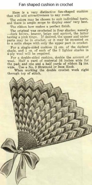 Cushions and Cosies 6 - gallery image - fan shaped cushion in crochet