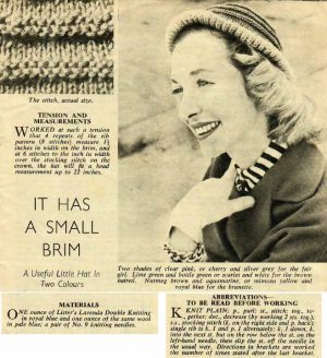 Womans weekly KB 1 - it has a small brim - a useful little hat in two colours