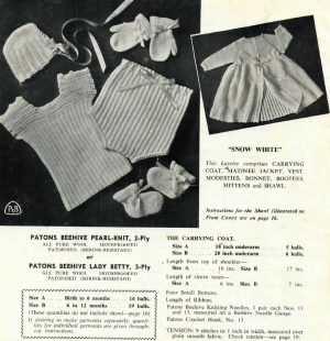 Patons 567 - Babies wear from birth to 12 months - snow white