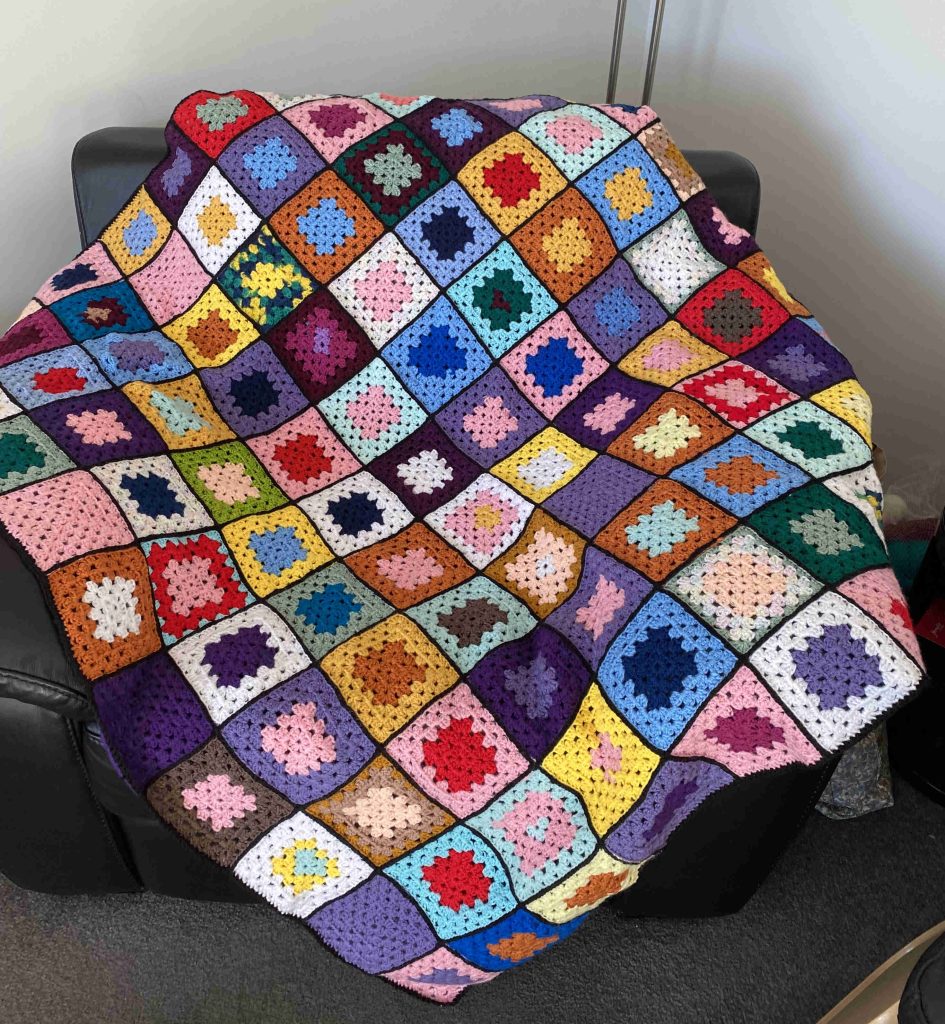 Crochet blanket donated to KOGO