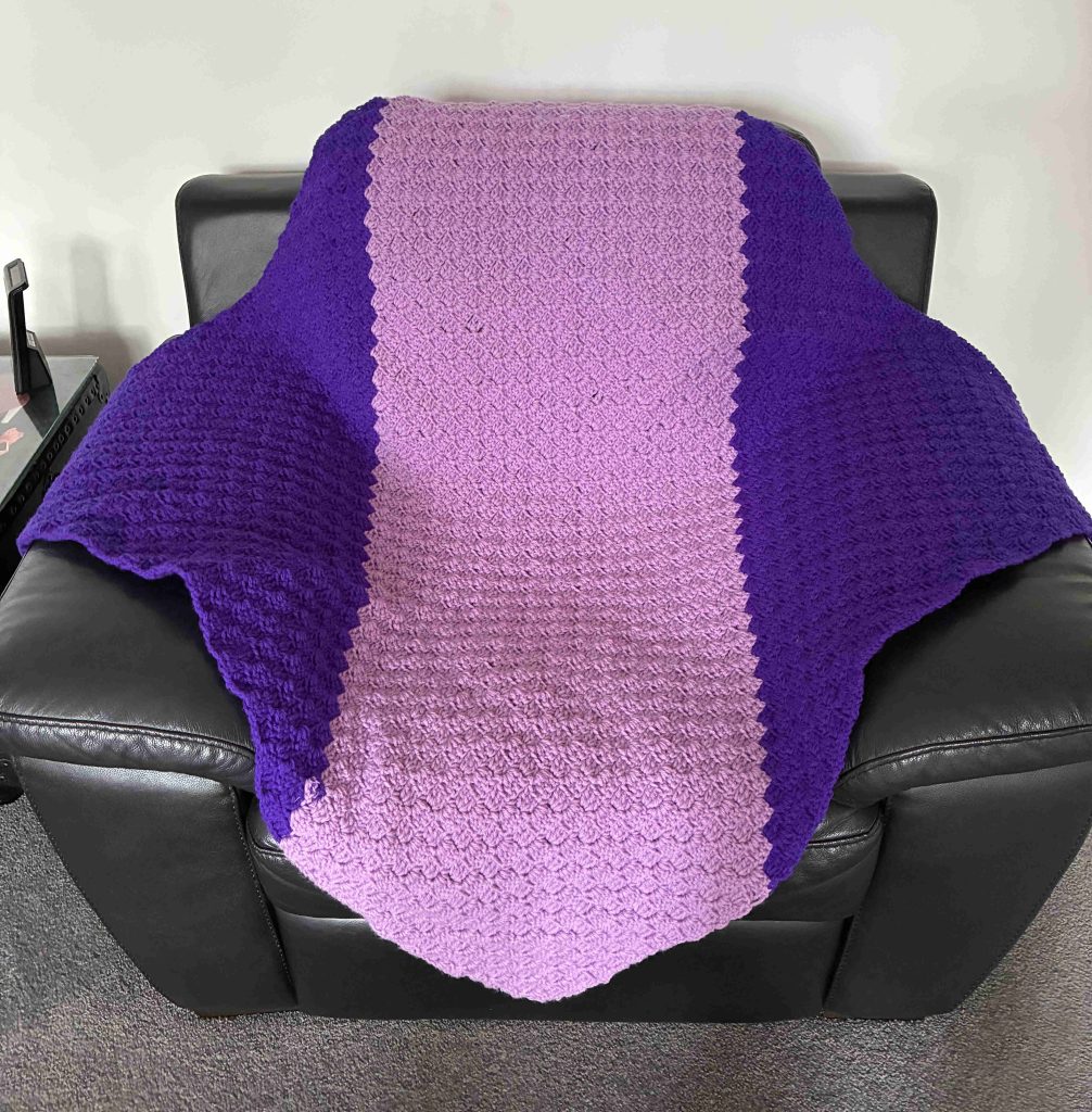 Crochet blanket donated to KOGO