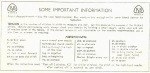 Patons KB 371 - abbreviations