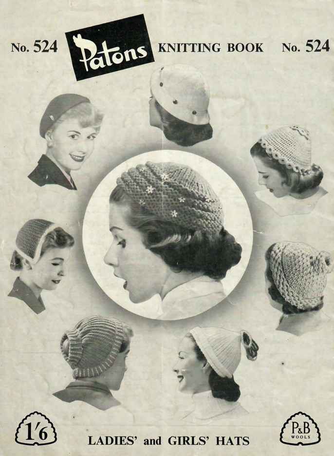 Patons 524 - Ladies and girls hats - back cover
