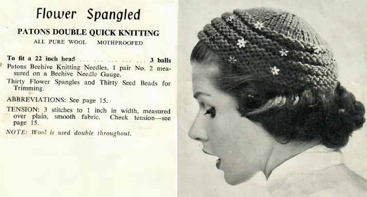 Patons 524 - Ladies and girls hats - flower spangles