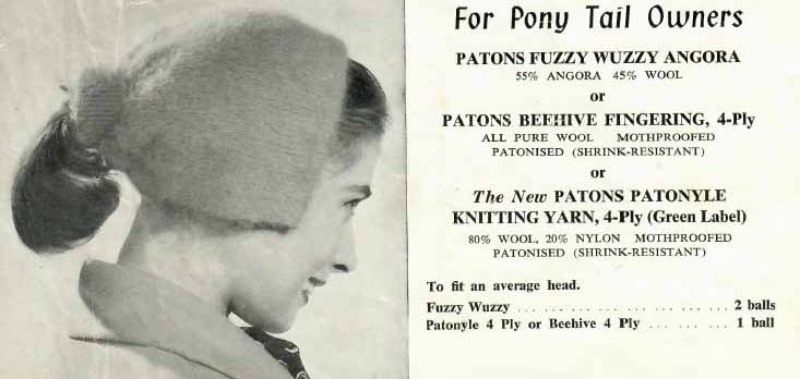 Patons 524 - Ladies and girls hats - for pony tail owners