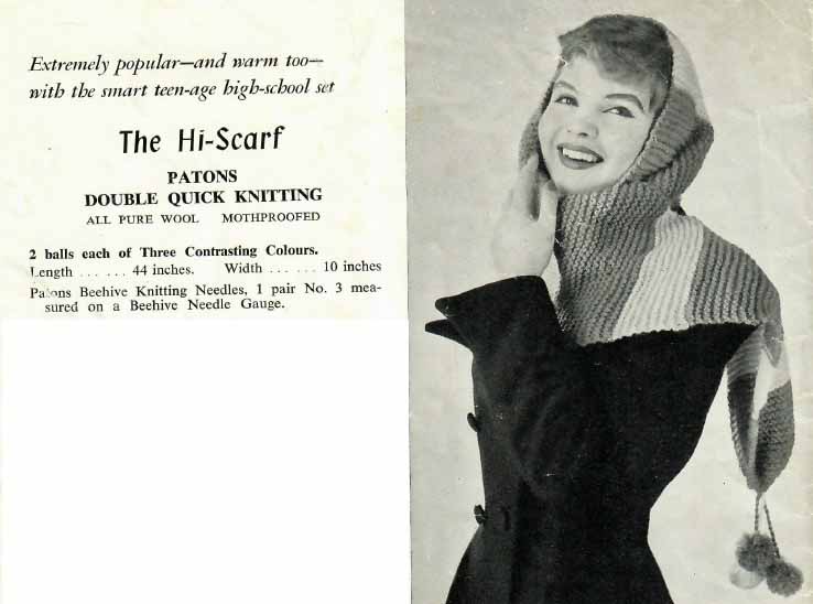 Patons 524 - Ladies and girls hats - the hi-scarf