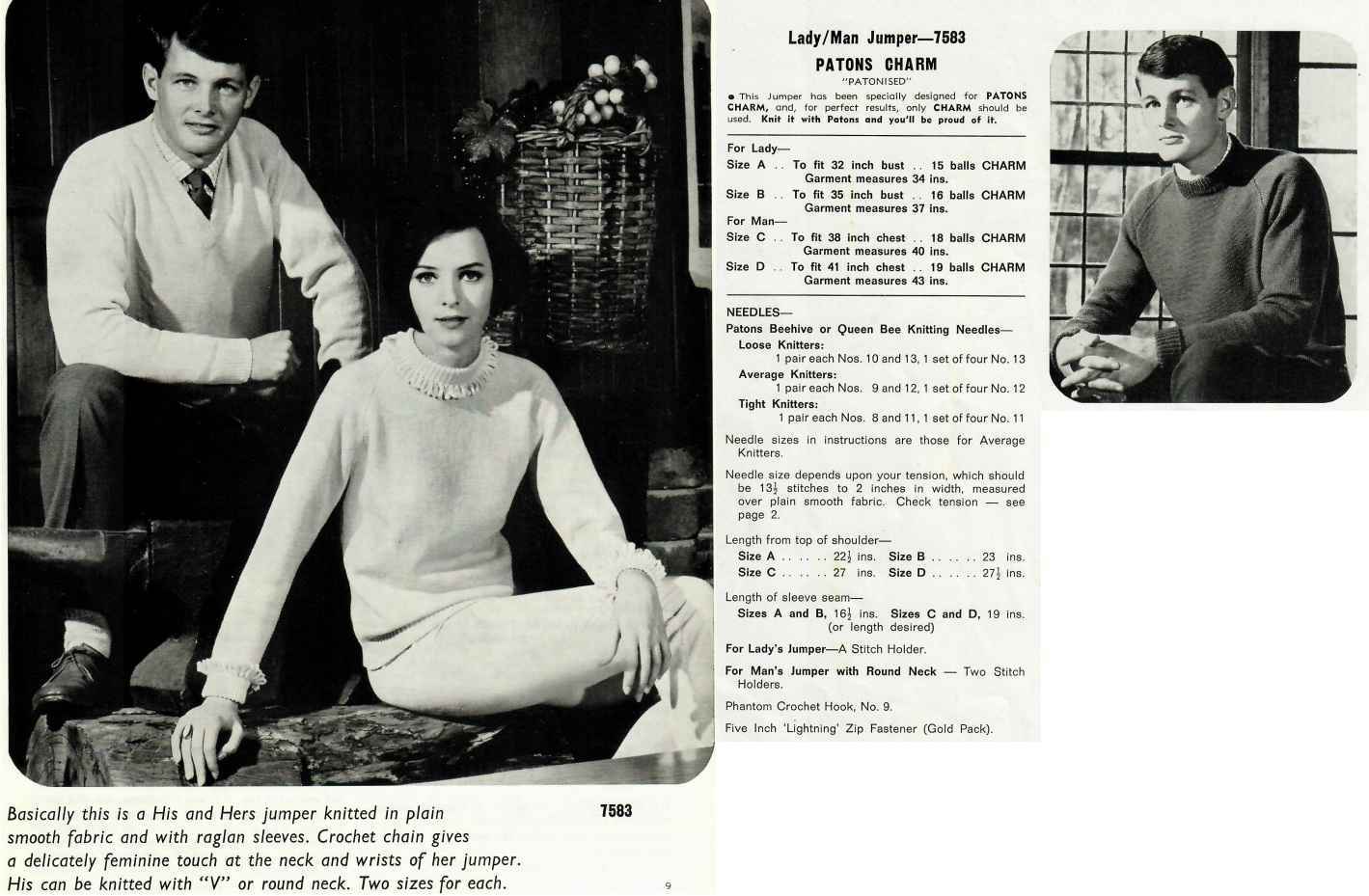 Patons Charm 758 - 7583 ladys or mans jumper