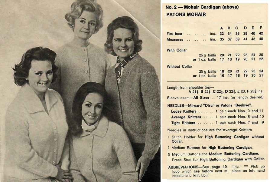 Patons Classics 102 - 2 Mohair Cardigan